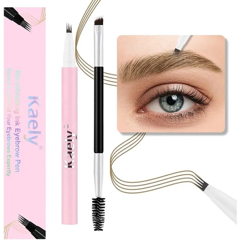 Kaely Brown Magic Microblading Eyebrow Contouring Pen Brow Pencil, with 4 Brush